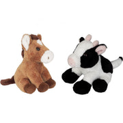 boerderij-dieren-zachte-pluche-knuffels-2x-stuks-paard-en-koe-van-15-cm_10363555