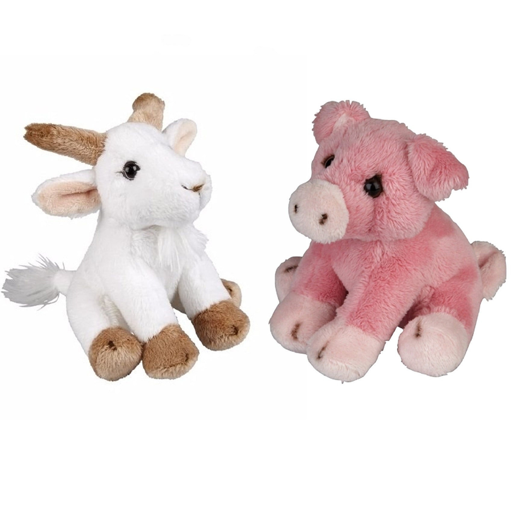 boerderij-dieren-zachte-pluche-knuffels-2x-stuks-varken-en-geit-van-15-cm_10363558