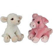 boerderij-dieren-zachte-pluche-knuffels-2x-stuks-varken-en-schaap-van-15-cm_10363559