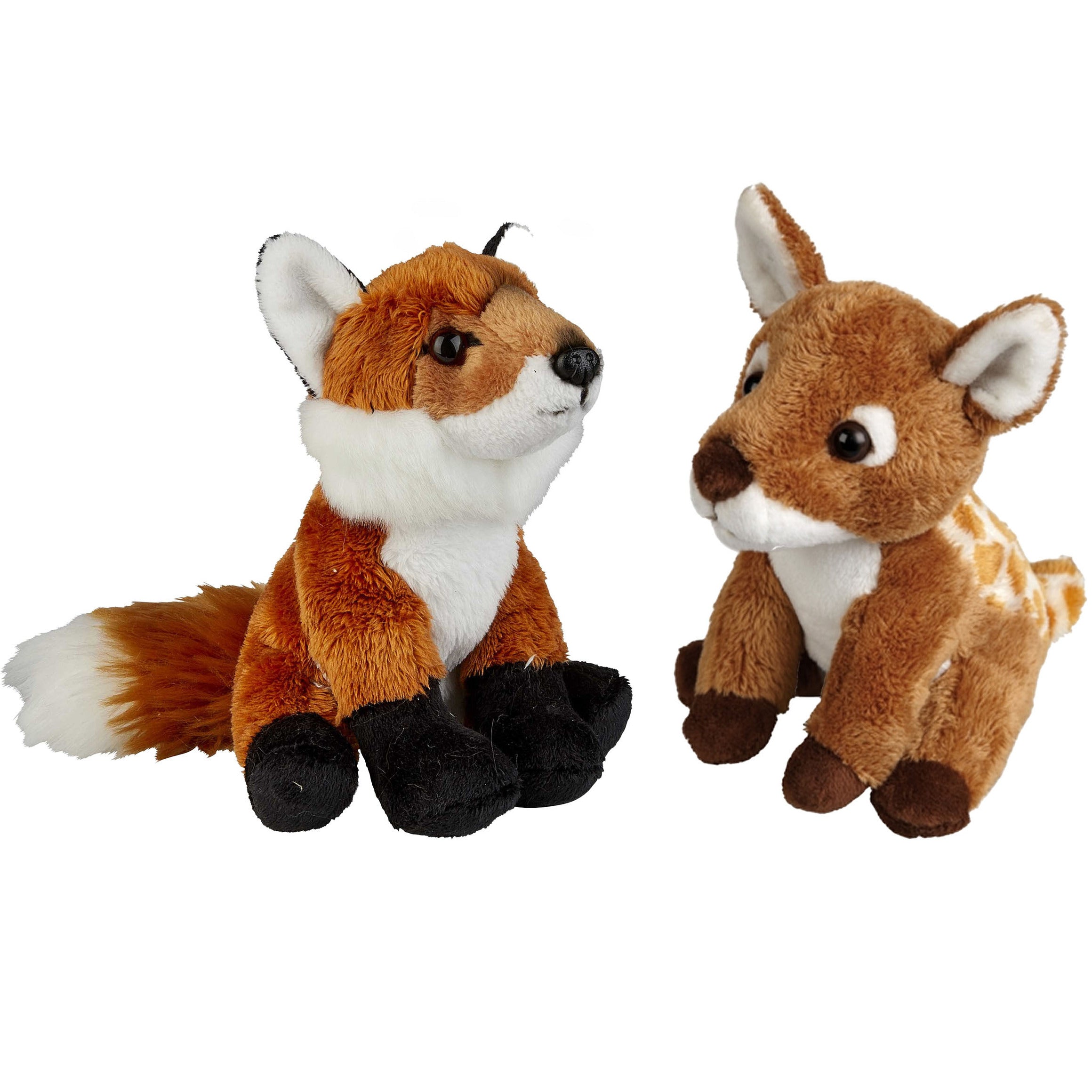 bosdieren-zachte-pluche-knuffels-2x-stuks-vos-en-hertje-van-15-cm_10363563