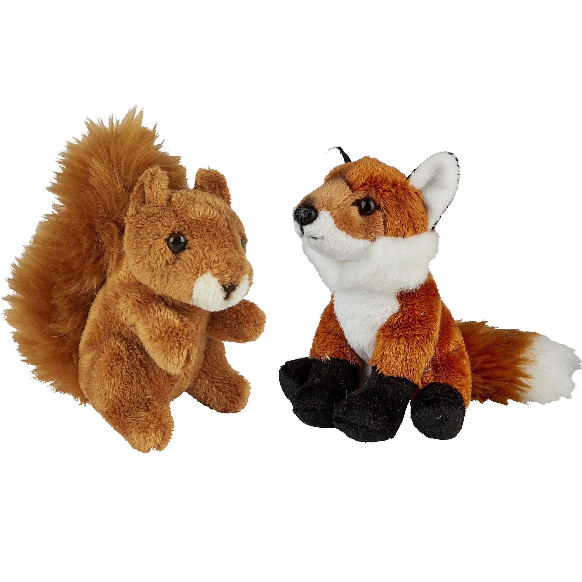 bosdieren-zachte-pluche-knuffels-2x-stuks-vos-en-eekhoorn-van-15-cm_10363564