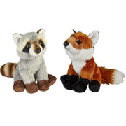 Bosdieren knuffels set van 2 - vos en wasbeer - pluche - Pluchen speelgoed