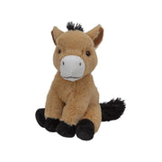 Nature Planet paard knuffel - pluche - lichtbruin - 23 cm - Pluchen speelgoed