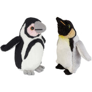 Zuidpool serie pluche knuffels - pinguin met kuiken - 15 cm - Pluchen speelgoed