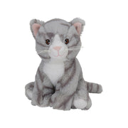Nature Planet kat knuffel - pluche - grijs - 21 cm - poes - Pluchen speelgoed