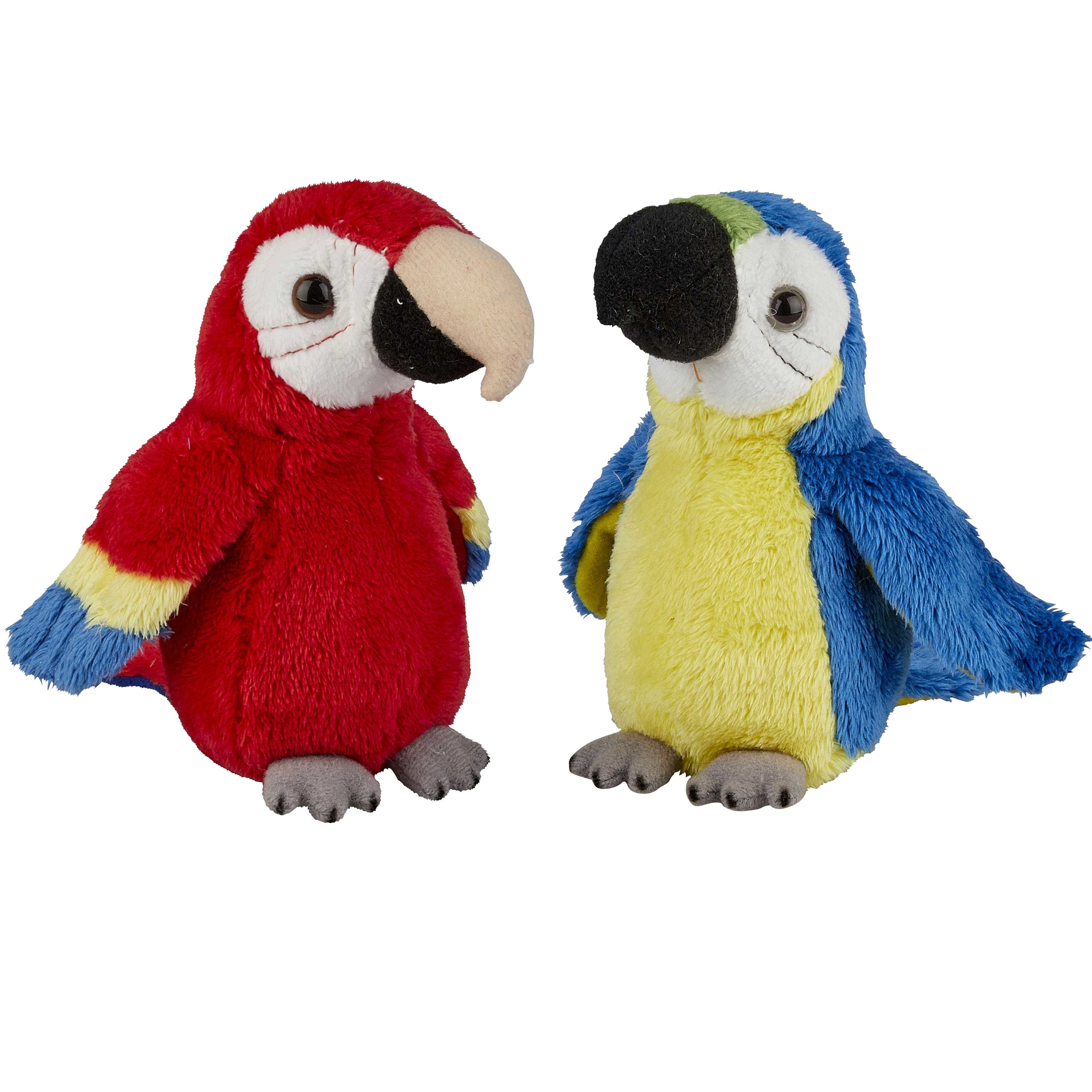 ravensden-papegaaien-vogels-pluche-knuffels-2x-stuks-blauwe-en-rode-15-cm_10363576