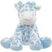 Suki Gifts giraffe knuffel - pluche - blauw/wit - 14 cm - Pluchen speelgoed