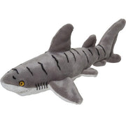 Pluche tijgerhaai knuffel - grijs gestreept - 40 cm - speelgoed - Pluchen speelgoed