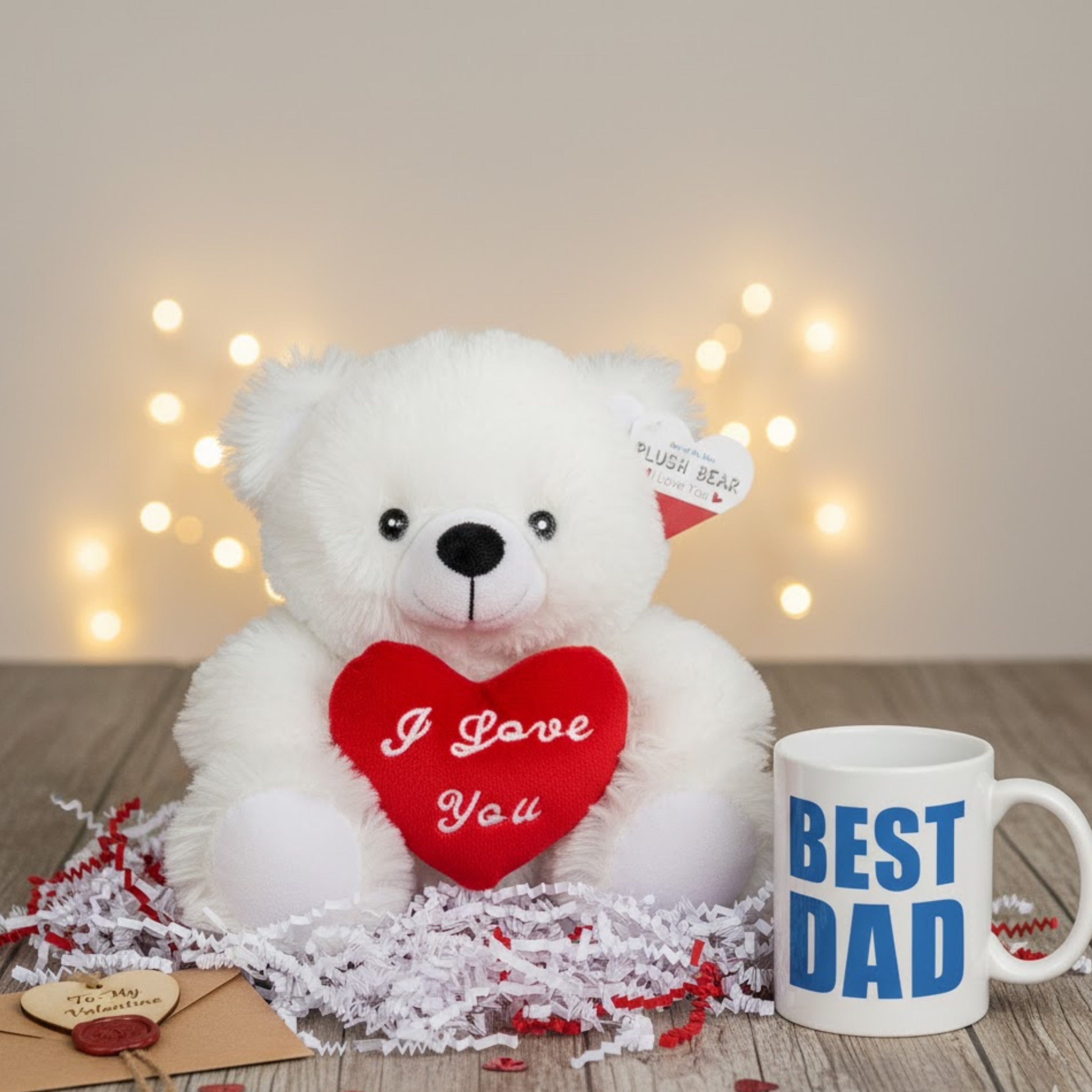 Vaderdag cadeau - knuffelbeer met mok - Best Dad - pluche - Pluchen speelgoed