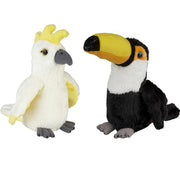tropische-vogels-pluche-knuffels-2x-stuks-kaketoe-en-toekan-van-15-cm_10363581