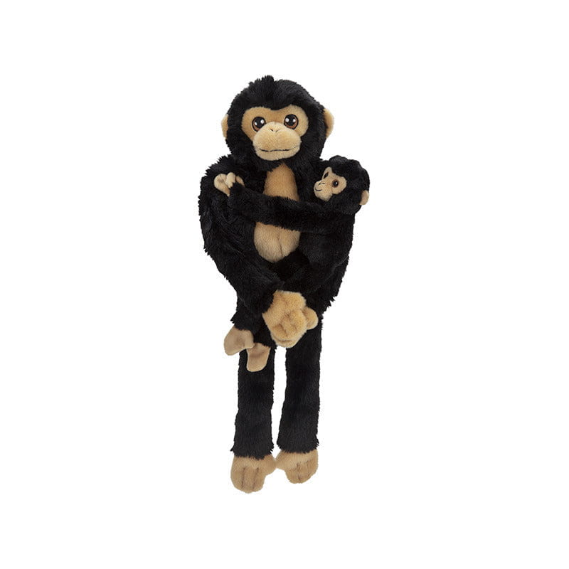 Nature Planet chimpansee knuffel met baby - pluche - 48 cm - Pluchen speelgoed