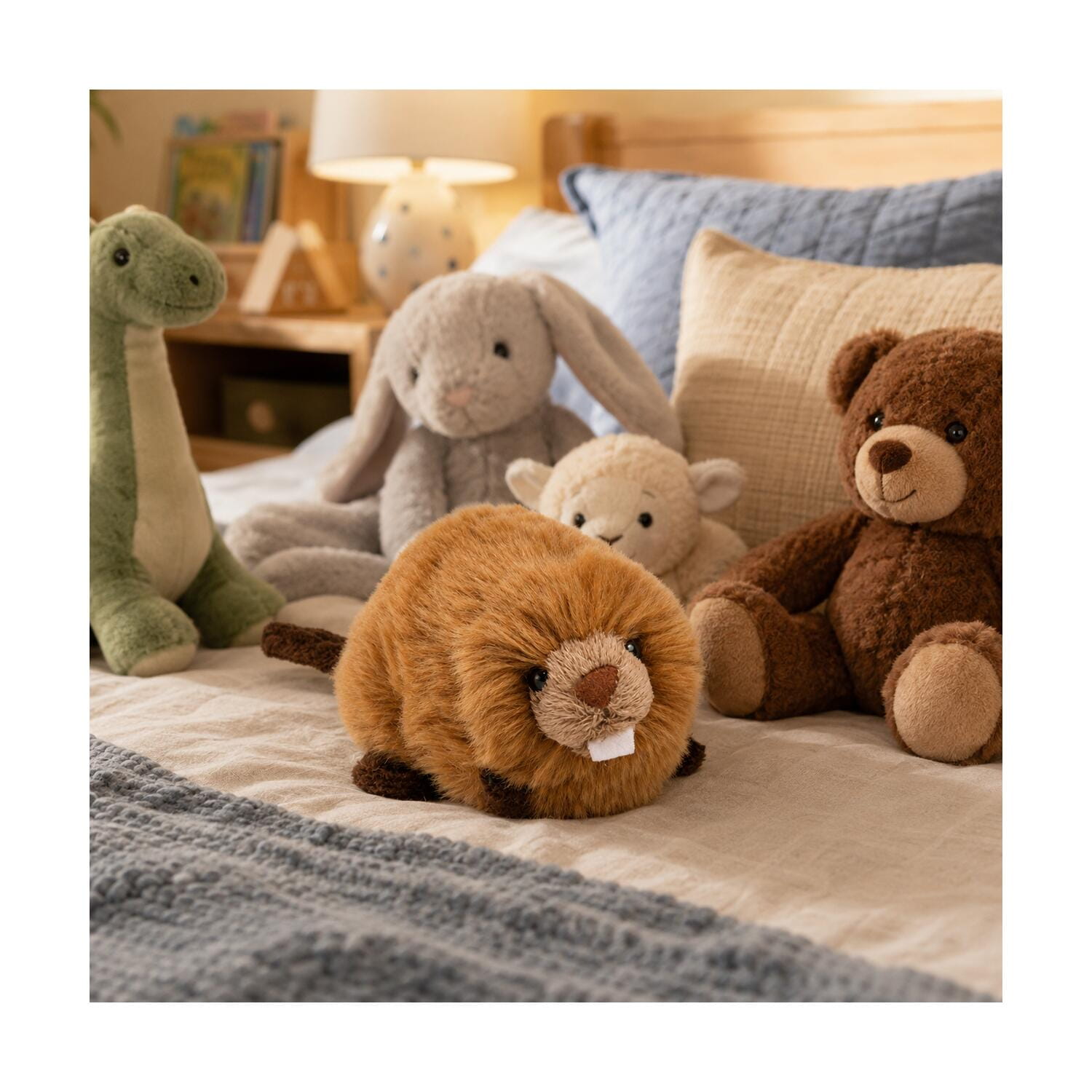 Pluche bever knuffel - bruin - 19 cm - dierenknuffel - Pluchen speelgoed