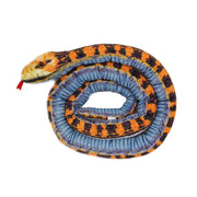 Slang knuffel - pluche - blauw/oranje - 200 cm - dierenknuffel - Pluchen speelgoed