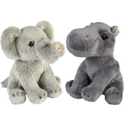 safari-dieren-serie-pluche-knuffels-2x-stuks-olifant-en-nijlpaard-van-15-cm_10363590