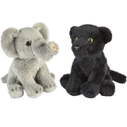 safari-dieren-serie-pluche-knuffels-2x-stuks-olifant-en-zwarte-panter-van-15-cm_10363591