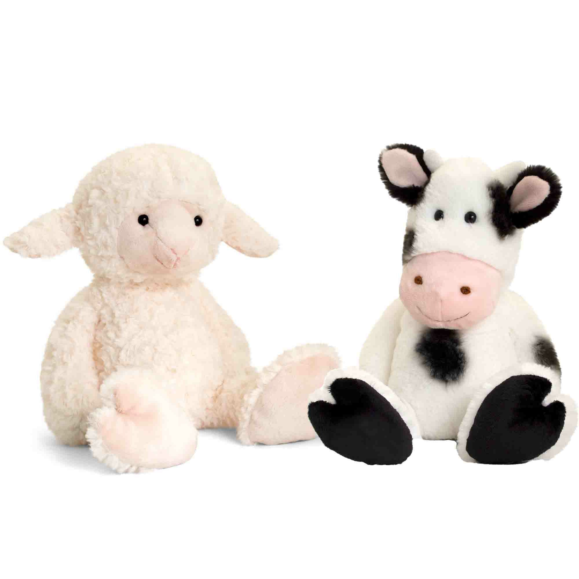 pluche-knuffels-lammetje-en-koe-boerderij-vriendjes-18-cm_10365596