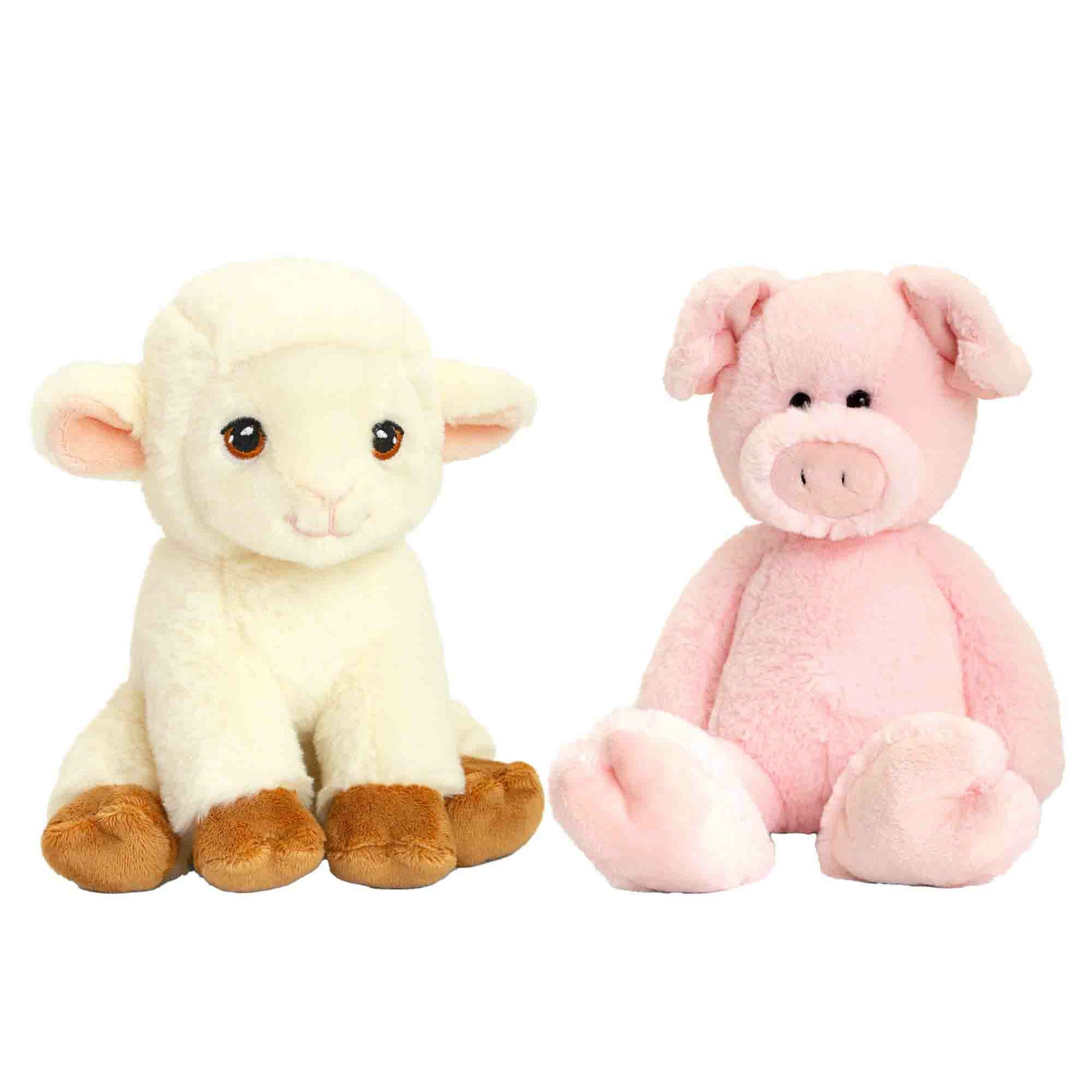 pluche-knuffels-varken-en-lammetje-boerderij-vriendjes-18-cm_10365597