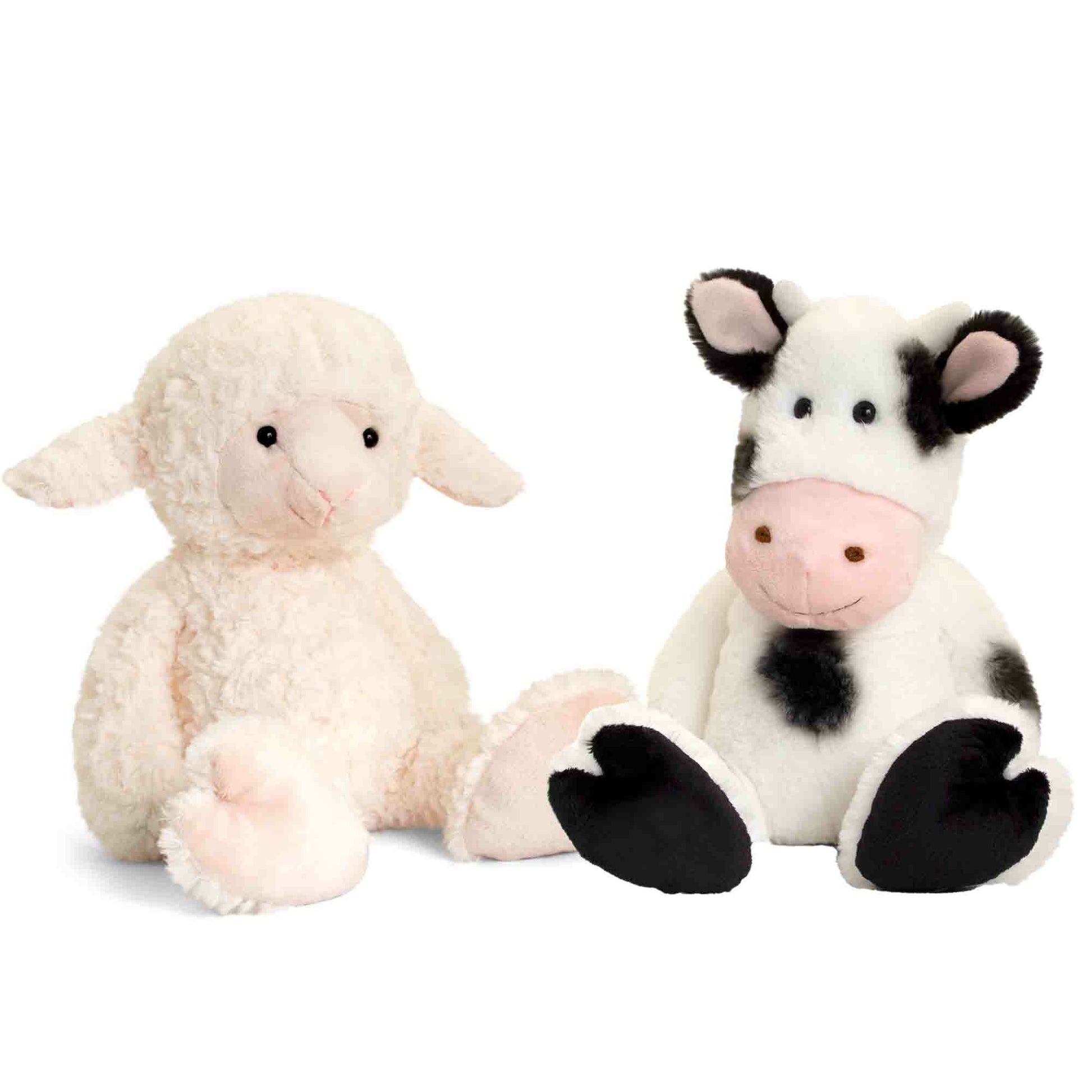 pluche-knuffels-koe-en-lammetje-boerderij-vriendjes-25-cm_10365603