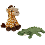 Ravensden safari dieren knuffels - pluche - 2 stuks - 15 cm - krokodil en giraffe - dierenknuffels - Pluchen speelgoed