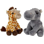 safari-dieren-serie-pluche-knuffels-2x-stuks-nijlpaard-en-giraffe-van-15-cm_10363605