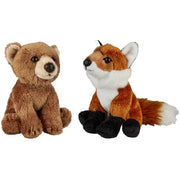 bosdieren-zachte-pluche-knuffels-2x-stuks-vos-en-bruine-beer-van-15-cm_10363611