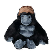 Pluche gorilla knuffel - zwart - 28 cm - jungle dier - knuffel - Pluchen speelgoed