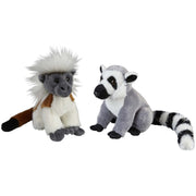 Apen pluche knuffels set van 2 - Ringstaart Maki en Pinche Aapje - 18 cm - Pluchen speelgoed