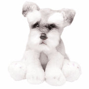 Suki Gifts Schnauzer knuffel - pluche - wit/grijs - 13 cm - Pluchen speelgoed