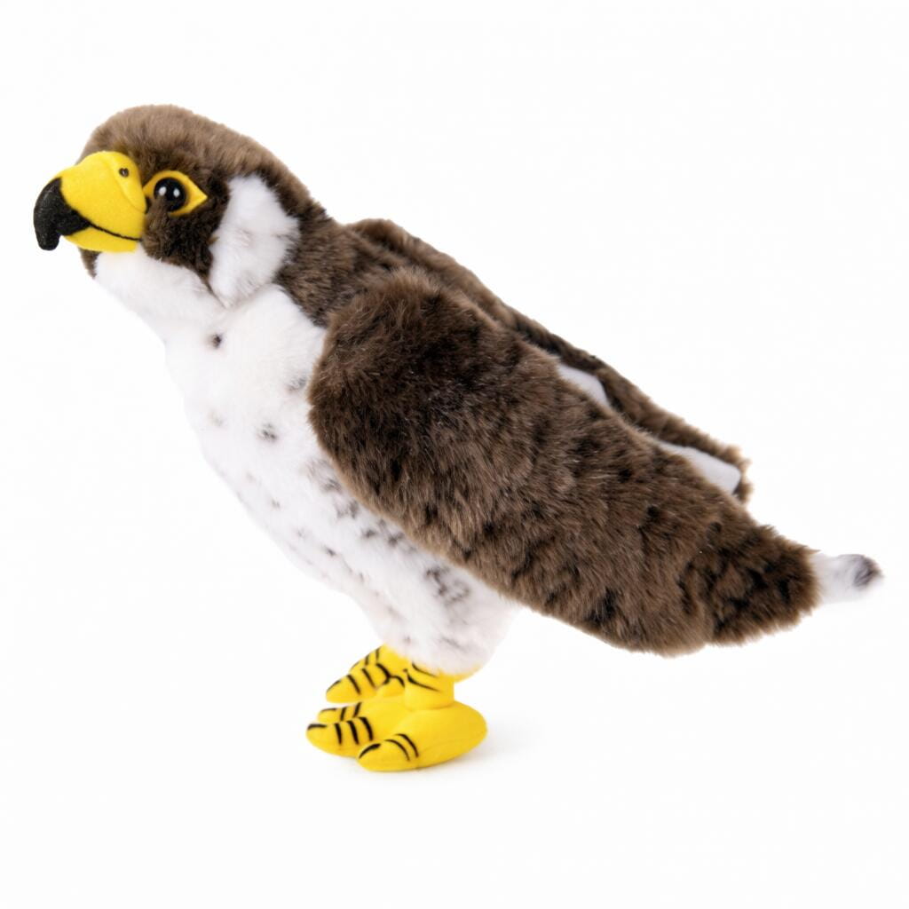 Pluche slechtvalk knuffel - bruin/wit - 23 cm - roofvogel - Pluchen speelgoed