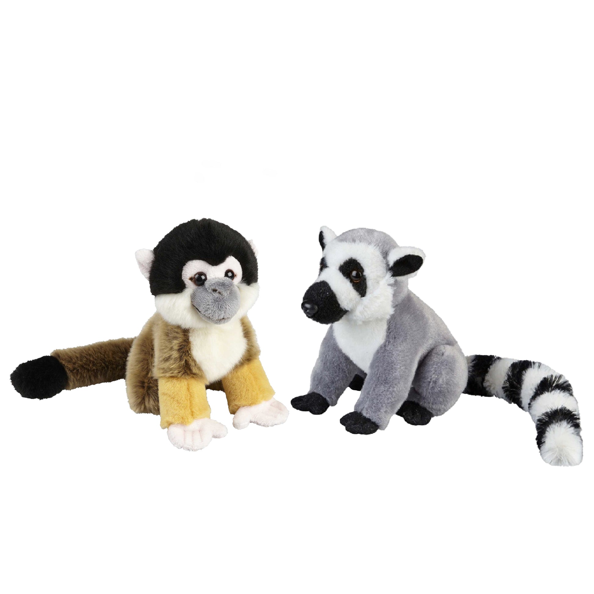 apen-serie-zachte-pluche-knuffels-2x-stuks-ringstaart-maki-en-squirrel-aapje-van-18-cm_10363616
