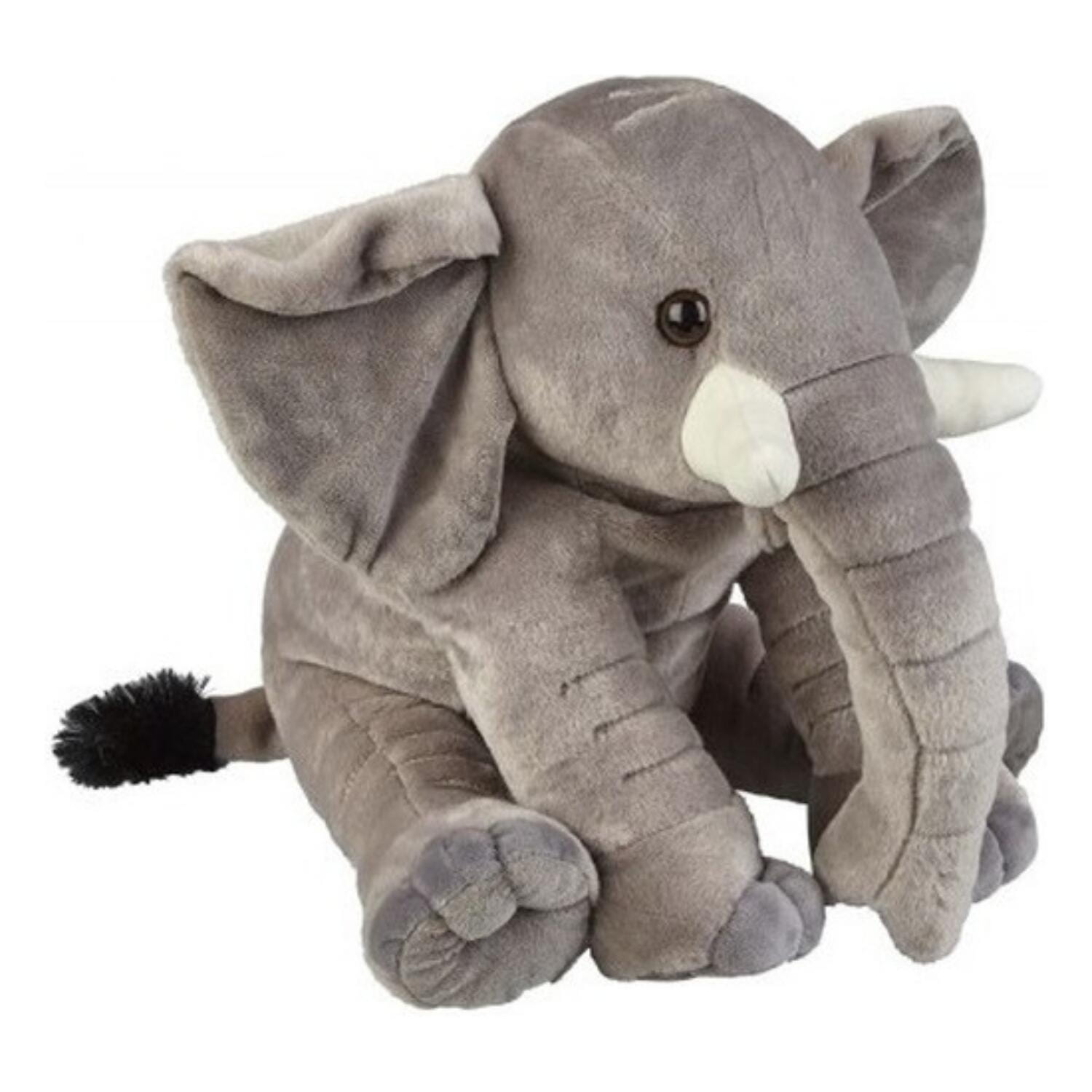 Olifant knuffel - pluche - grijs - 38 cm - dierenknuffel - Pluchen speelgoed