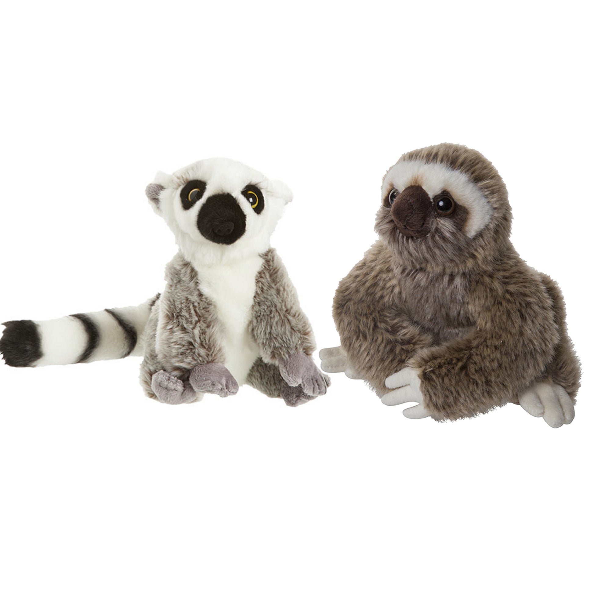 apen-serie-zachte-pluche-knuffels-2x-stuks-maki-aap-en-luiaard-van-18-cm_10364617