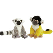 Apen serie knuffels - pluche - 2 stuks - 18 cm - Pluchen speelgoed