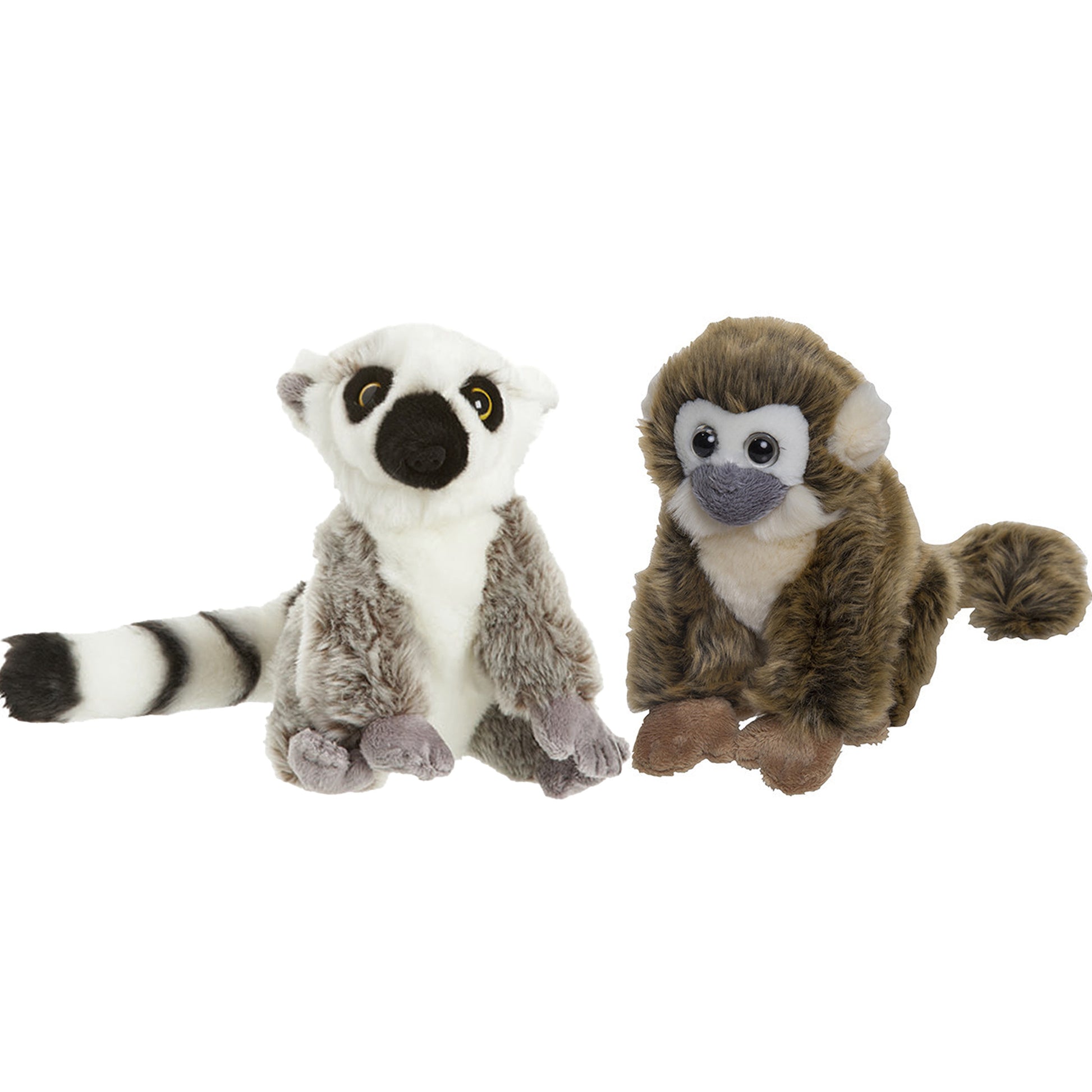 apen-serie-zachte-pluche-knuffels-2x-stuks-maki-aap-en-squirrel-aap-van-18-cm_10364619