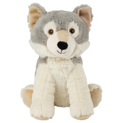 Warmies wolf knuffel - grijs - 24 cm - magnetronknuffel - Pluchen speelgoed