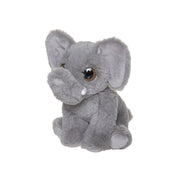 Pluche olifant knuffel - grijs - 13 cm - savanne - Pluchen speelgoed