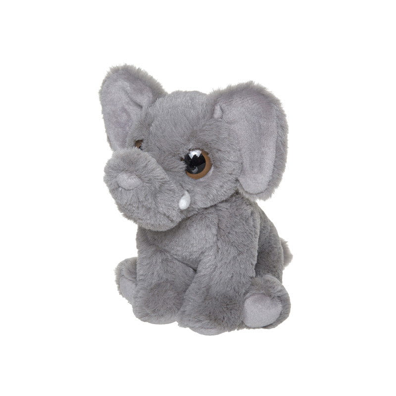 Pluche olifant knuffel - grijs - 13 cm - savanne - Pluchen speelgoed