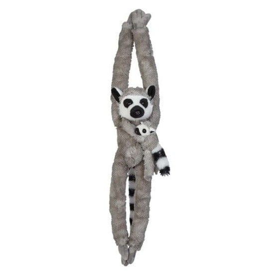 Ringstaartmaki knuffel - pluche - hangend - 85 cm - baby aapje - Pluchen speelgoed