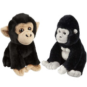 apen-serie-zachte-pluche-knuffels-2x-stuks-gorilla-en-chimpansee-aap-van-18-cm_10363623