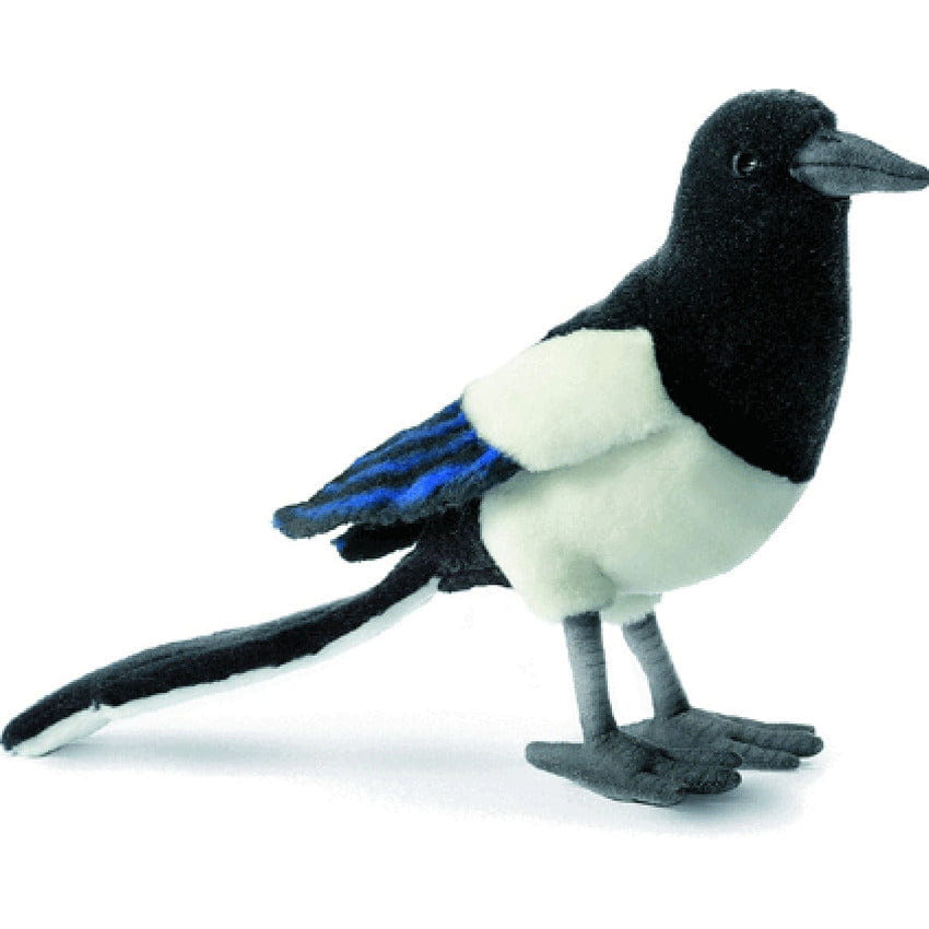 Hansa ekster knuffel - pluche - 33 cm - vogelknuffel - Pluchen speelgoed