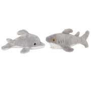 Zeedieren knuffels set - dolfijn en haai - 15 cm - pluche - Pluchen speelgoed