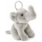 Pluche olifanten knuffel sleutelhanger - grijs - 10 cm - Pluchen speelgoed