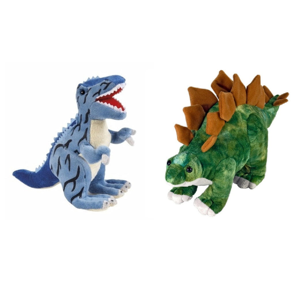 Setje van 2 knuffel dino’s - T-rex en Stegosaurus - pluche - Pluchen speelgoed