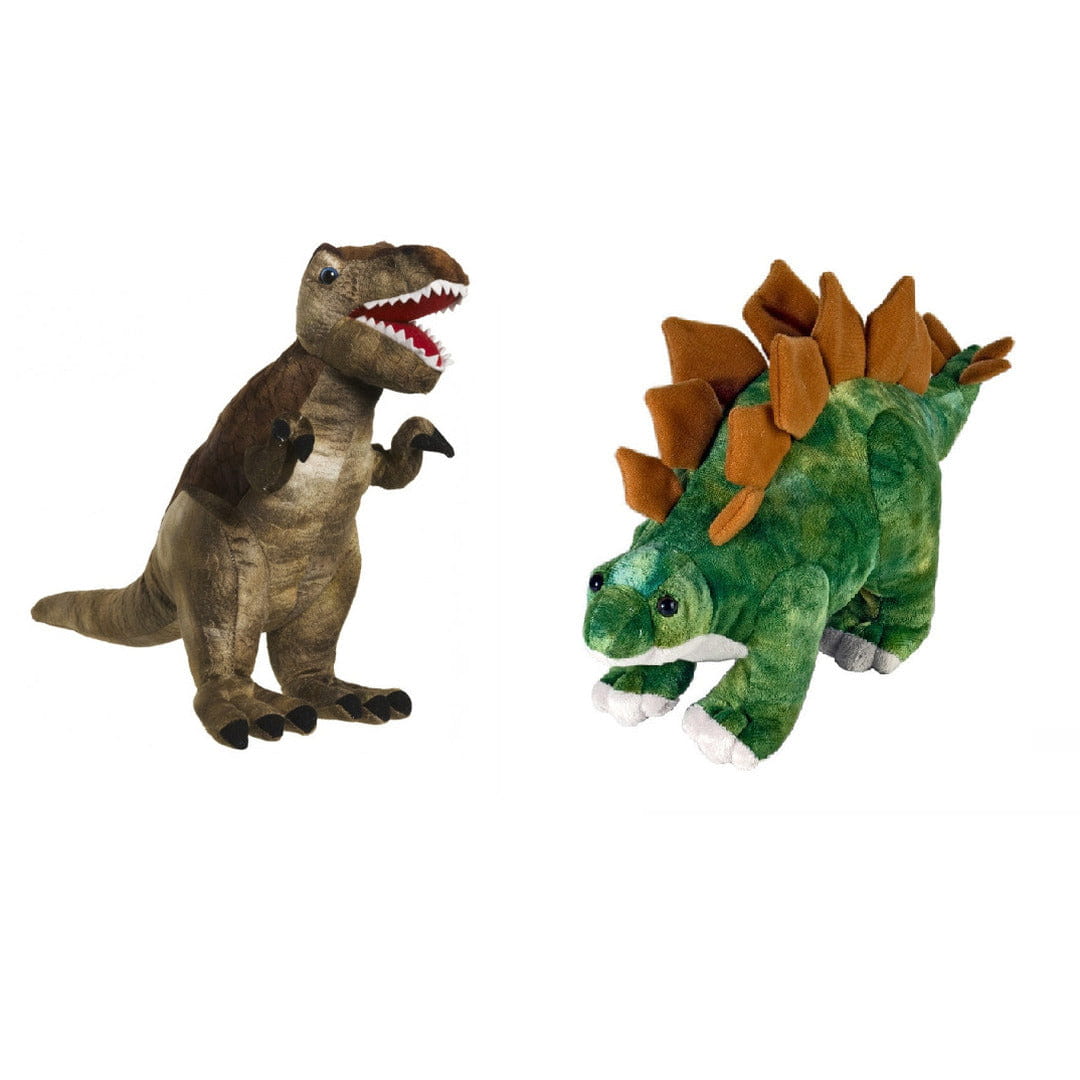 Setje van 2 knuffel dinosaurussen - T-Rex en Stegosaurus - pluche - Pluchen speelgoed