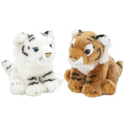 Nature Planet tijger knuffels - pluche set 2x - 18 cm - Pluchen speelgoed