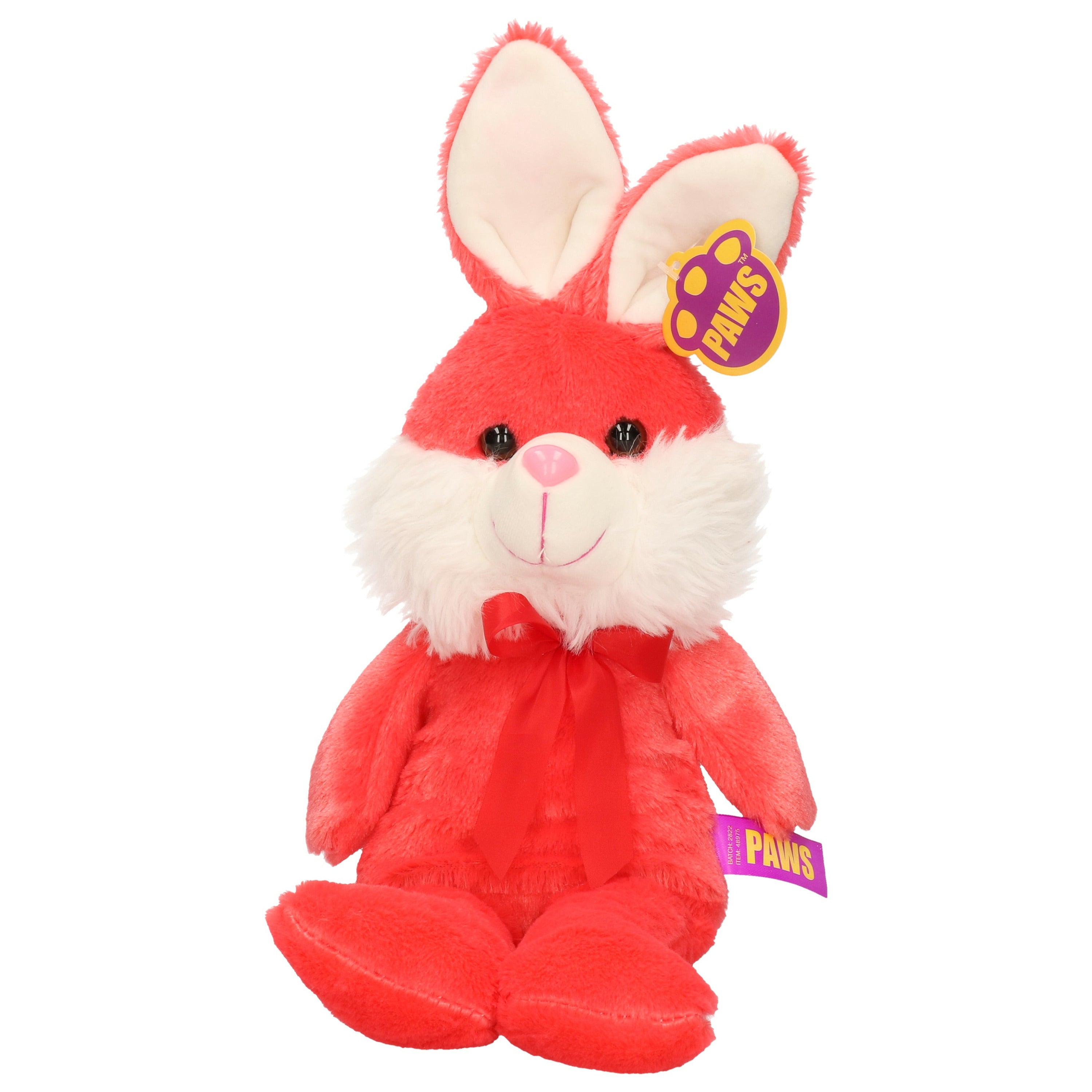 paashaas-knuffel-zacht-pluche-rood-32-cm-met-strikje_10426657-2