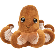Suki Gifts octopus knuffel - pluche - bruin - 15 cm - Pluchen speelgoed