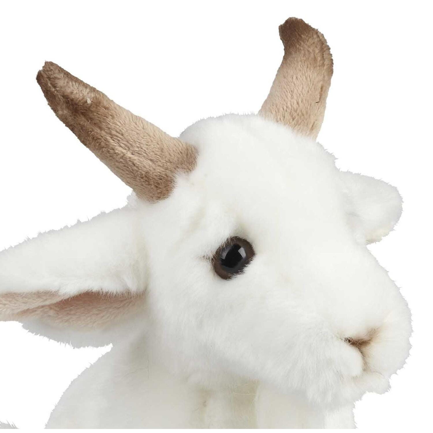 Ravensden pluche geitje - wit - 18 cm - boerderij knuffel - Pluchen speelgoed
