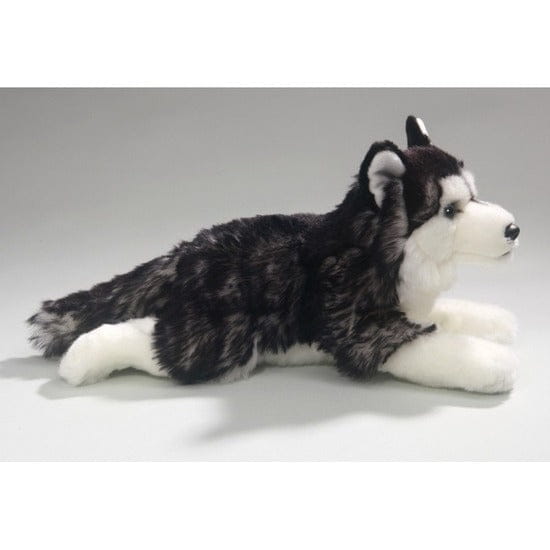 Carl Dick husky knuffel - pluche - liggend - 32 cm - Pluchen speelgoed