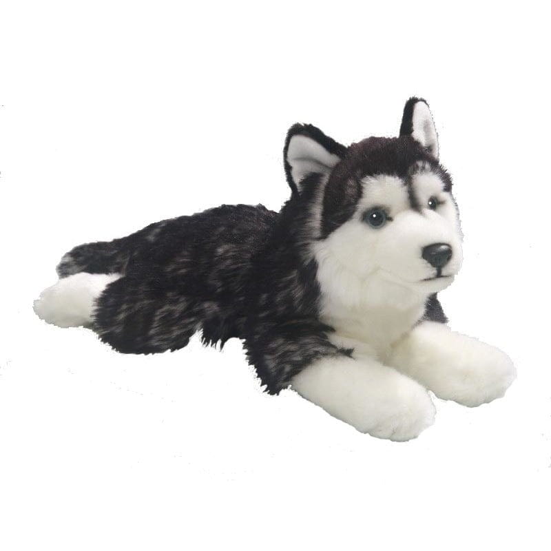 Carl Dick husky knuffel - pluche - liggend - 32 cm - Pluchen speelgoed